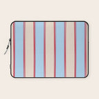 Lined Stripes Vertical Pattern in Cottage Light Blue, Red, and Cream Beige Laptop Sleeve Gallery Image 1