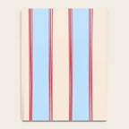 Lined Stripes Vertical Pattern in Cottage Light Blue, Red, and Cream Beige Notebook Gallery Image 4