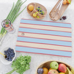 Lined Stripes Vertical Pattern in Cottage Light Blue, Red, and Cream Beige Cutting Board Gallery Image 2