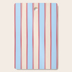 Lined Stripes Vertical Pattern in Cottage Light Blue, Red, and Cream Beige Cutting Board Gallery Image 1