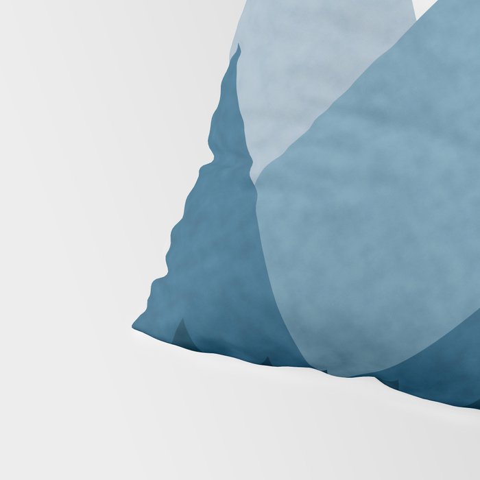 Calming Abstract Geometric Mountains Blue Pillow Sham Gallery Image 4