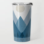 Calming Abstract Geometric Mountains Blue Travel Mug Gallery Image 2