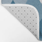 Calming Abstract Geometric Mountains Blue Bath Mat Gallery Image 2