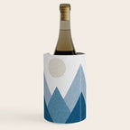 Calming Abstract Geometric Mountains Blue Wine Chiller Gallery Image 3