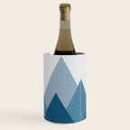 Calming Abstract Geometric Mountains Blue Wine Chiller Gallery Image 2