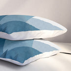 Calming Abstract Geometric Mountains Blue Pillow Sham Gallery Image 3