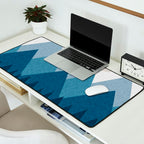 Calming Abstract Geometric Mountains Blue Desk Mat Gallery Image 2
