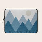Calming Abstract Geometric Mountains Blue Laptop Sleeve Gallery Image 1