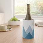 Calming Abstract Geometric Mountains Blue Wine Chiller Gallery Image 4