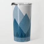 Calming Abstract Geometric Mountains Blue Travel Mug Gallery Image 3