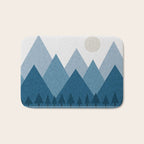 Calming Abstract Geometric Mountains Blue Bath Mat Gallery Image 1