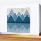 Calming Abstract Geometric Mountains Blue Wall Mural Gallery Image 2