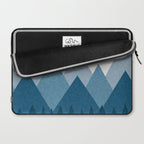 Calming Abstract Geometric Mountains Blue Laptop Sleeve Gallery Image 2