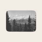 Snow Capped Sierras - Black and White Nature Photography Bath Mat Gallery Image 1