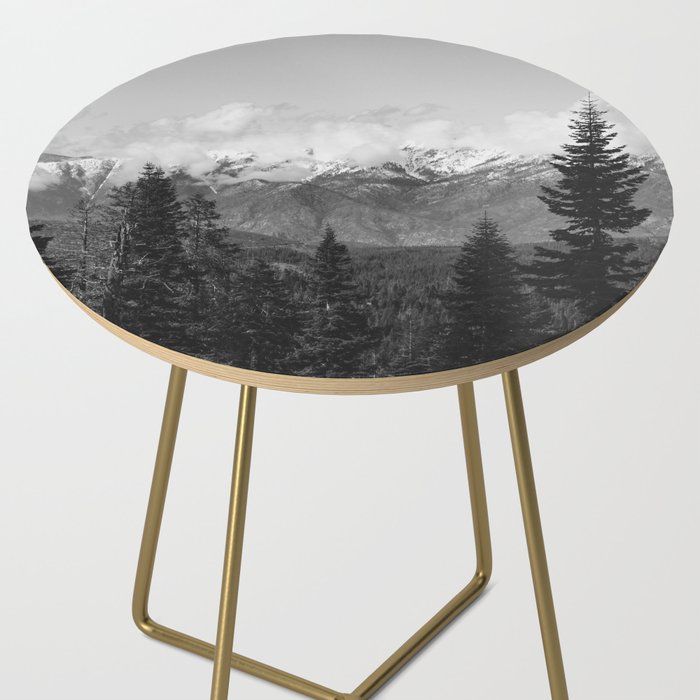 Snow Capped Sierras - Black and White Nature Photography Side Table Gallery Image 2