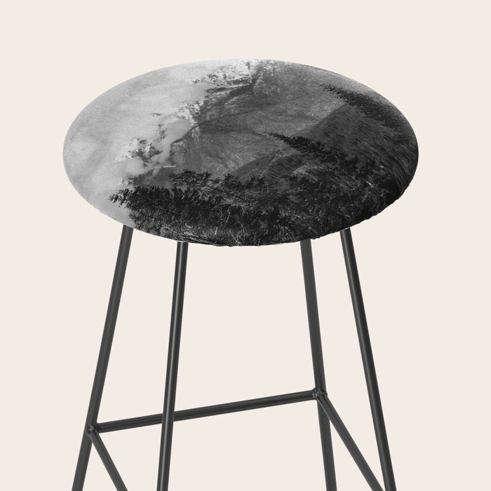 Snow Capped Sierras - Black and White Nature Photography Stool Gallery Image 2
