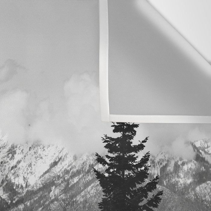 Snow Capped Sierras - Black and White Nature Photography Wall Tapestry Gallery Image 3
