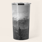 Snow Capped Sierras - Black and White Nature Photography Travel Mug Gallery Image 1