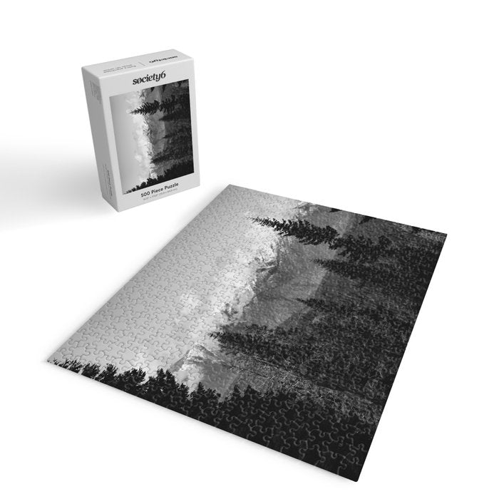 Snow Capped Sierras - Black and White Nature Photography Jigsaw Puzzle Gallery Image 2