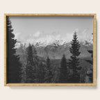 Snow Capped Sierras - Black and White Nature Photography Serving Tray Gallery Image 1