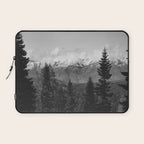 Snow Capped Sierras - Black and White Nature Photography Laptop Sleeve Gallery Image 1