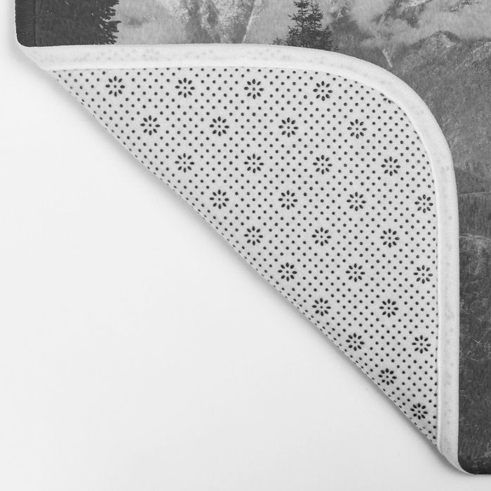 Snow Capped Sierras - Black and White Nature Photography Bath Mat Gallery Image 2
