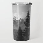 Snow Capped Sierras - Black and White Nature Photography Travel Mug Gallery Image 2