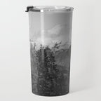 Snow Capped Sierras - Black and White Nature Photography Travel Mug Gallery Image 3