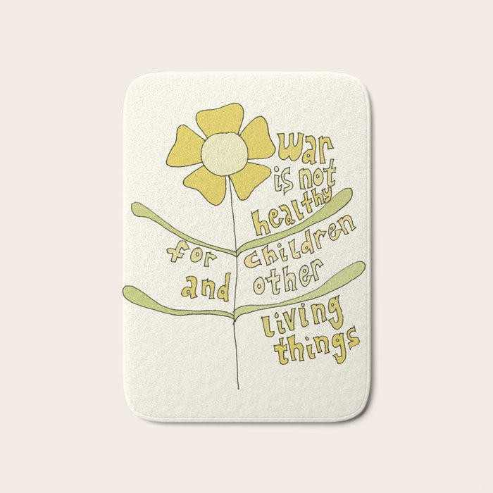 war is not healthy // retro art by surfy birdy Bath Mat Gallery Image 1