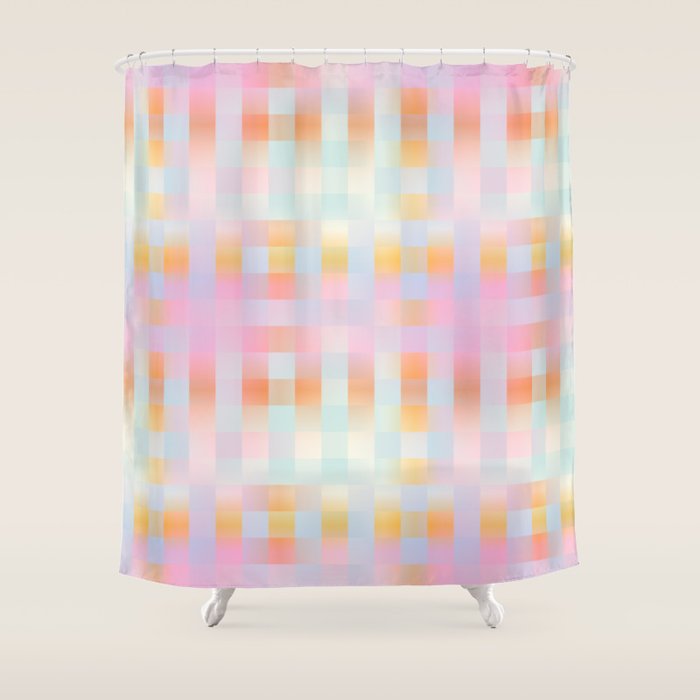 Blurred Plaid Shower Curtain Gallery Image 1
