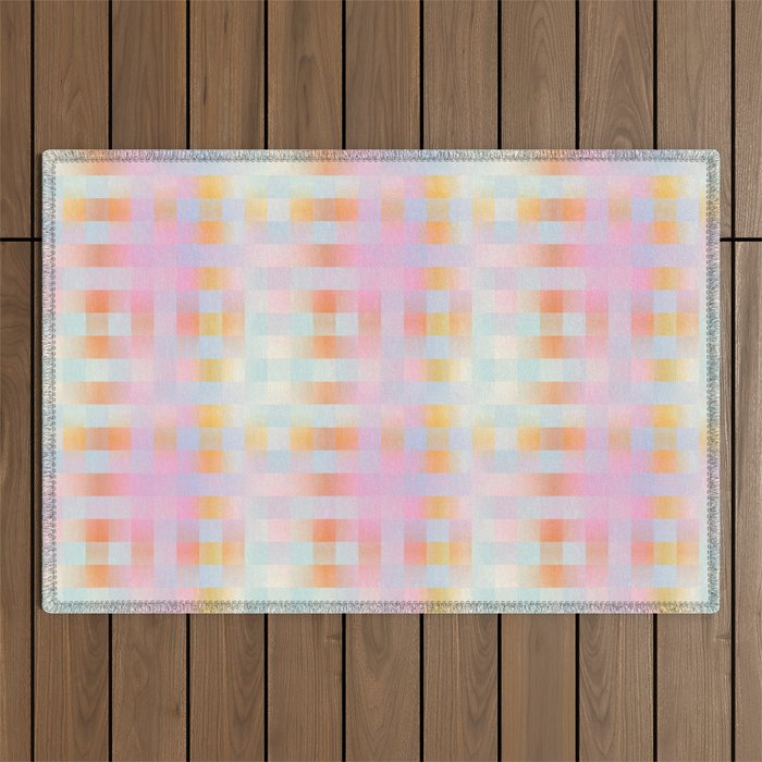 Blurred Plaid Outdoor Rug Gallery Image 1