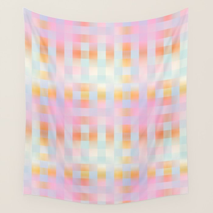 Blurred Plaid Wall Tapestry Gallery Image 4