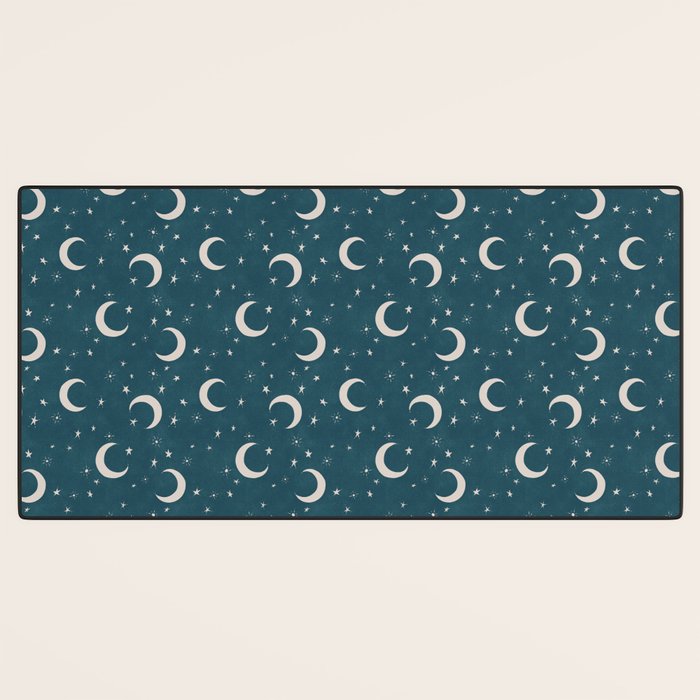 Goodnight Sky - silver moon Desk Mat Gallery Image 3