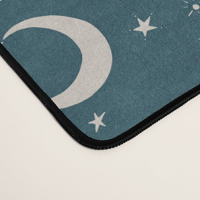 Goodnight Sky - silver moon Desk Mat Gallery Image 4