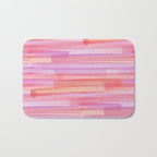 Abstract Watercolor Waves in Pink Sunset Bath Mat Gallery Image 1