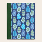 Colorful Folk Art Easter Eggs in Teal & Navy Blue Notebook Gallery Image 4