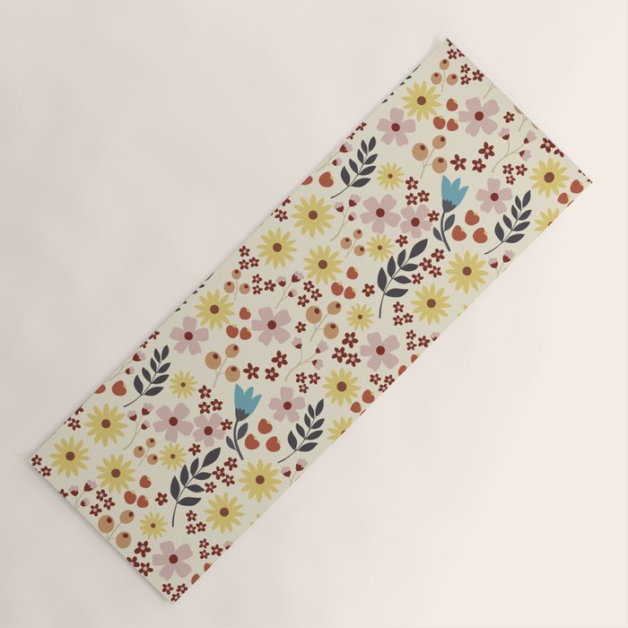 Wild flowers pattern Yoga Mat Gallery Image 1
