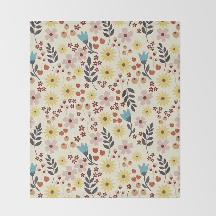 Wild flowers pattern Throw Blanket Gallery Image 2