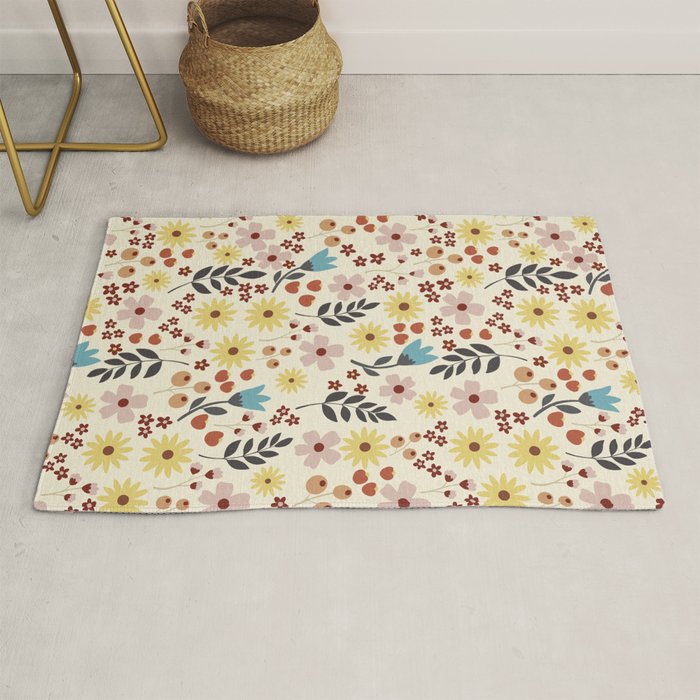 Wild flowers pattern Rug Gallery Image 1