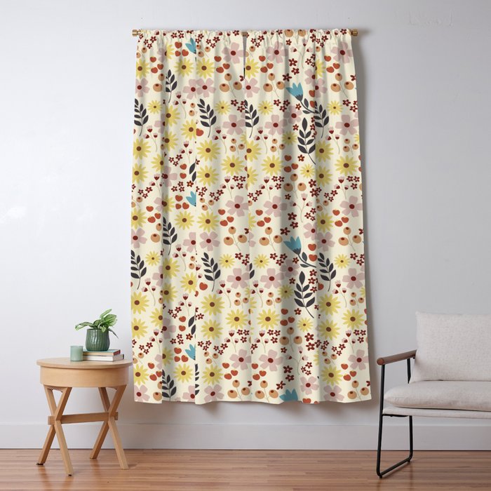 Wild flowers pattern Window Curtain Gallery Image 1