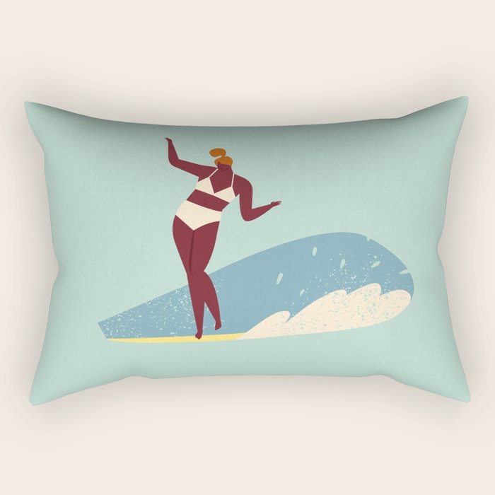 Surf girl Rectangular Pillow Gallery Image 2
