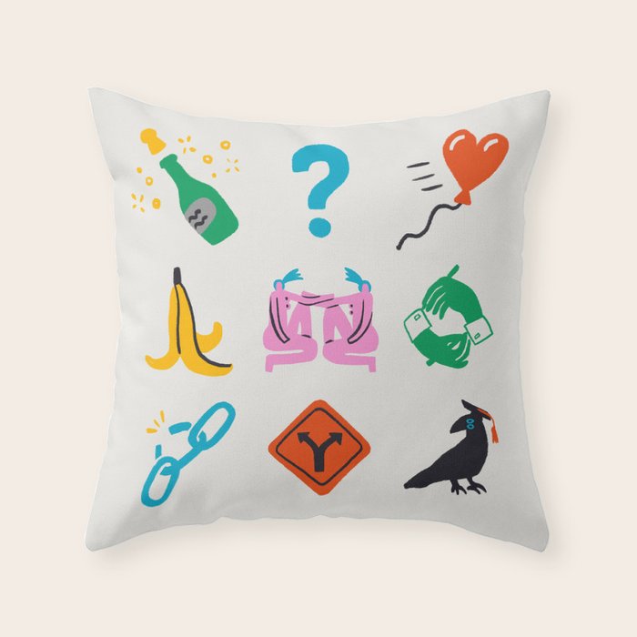 Gemini Emoji Throw Pillow Gallery Image 6