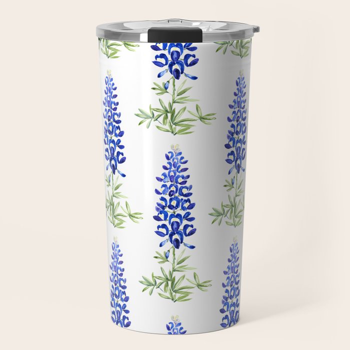 Texas bluebonnet in watercolor Travel Mug Gallery Image 1