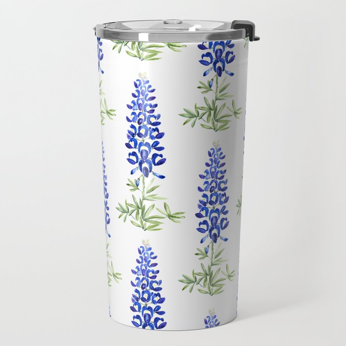 Texas bluebonnet in watercolor Travel Mug Gallery Image 2