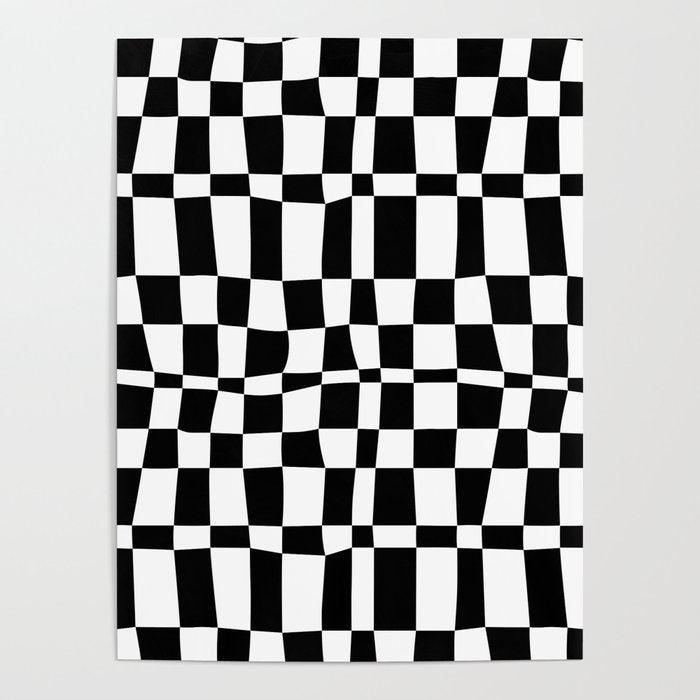 Retro black and white chackered pattern  Poster Gallery Image 4