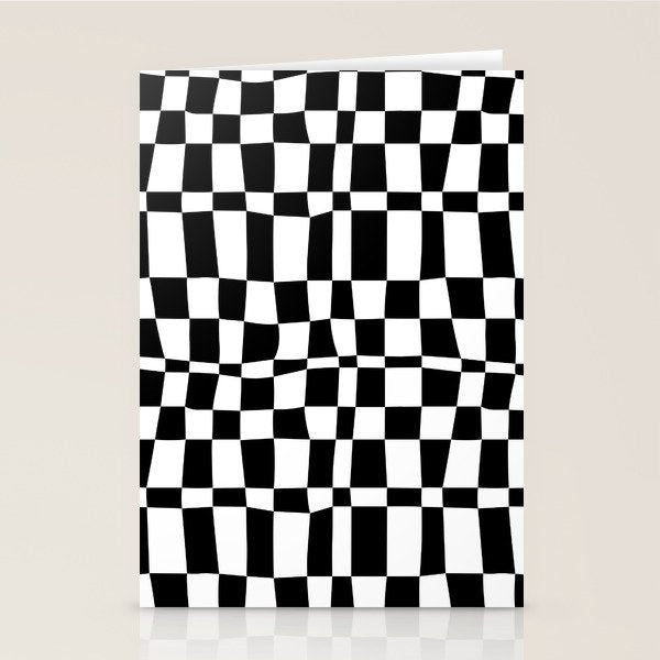 Retro black and white chackered pattern  Stationery Card Gallery Image 2