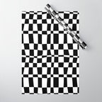 Retro black and white chackered pattern  Wrapping Paper Gallery Image 1