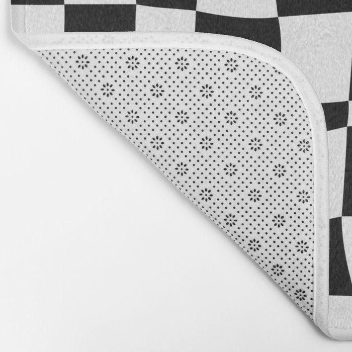 Retro black and white chackered pattern  Bath Mat Gallery Image 2