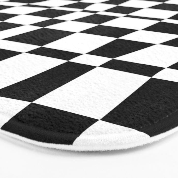 Retro black and white chackered pattern  Bath Mat Gallery Image 3
