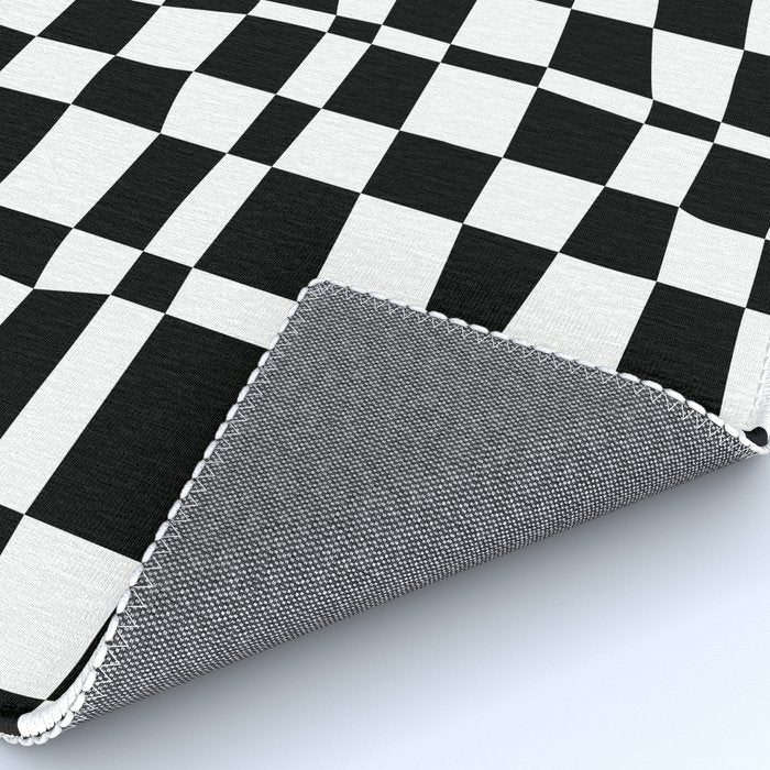 Retro black and white chackered pattern  Rug Gallery Image 4